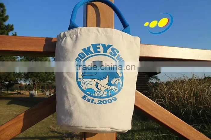 Recyclable canvas bag round bottom bag