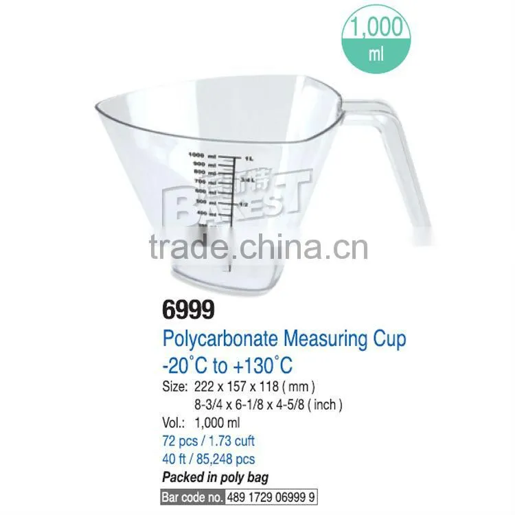 Best PC Triangle transparent small plastic clear measuring cup with handle for cooking with handle kitchen tools