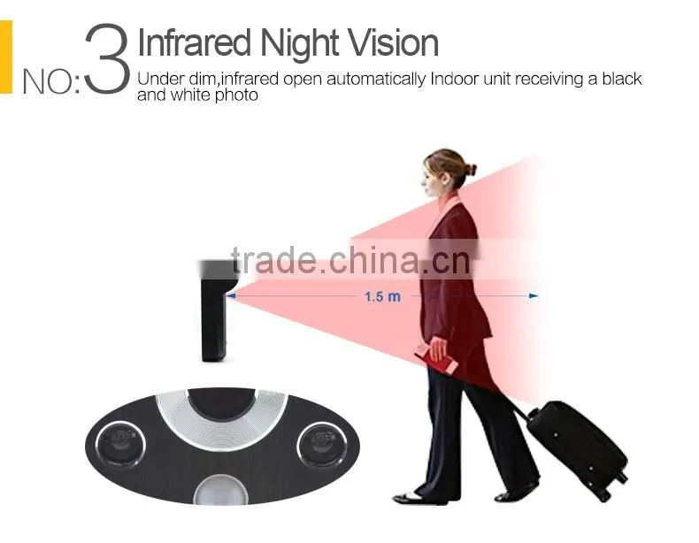 7 inch color screen digital villa long range cordless door phone