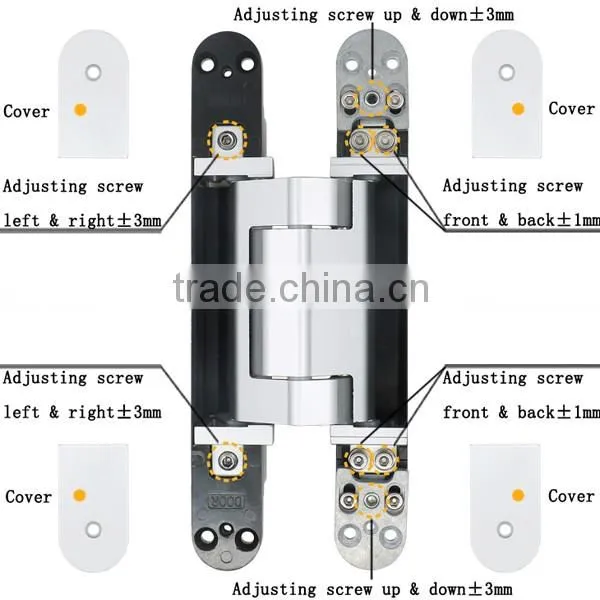 180 degree Zinc alloy and aluminium alloy heavy gate concealed hinge for wooden doors