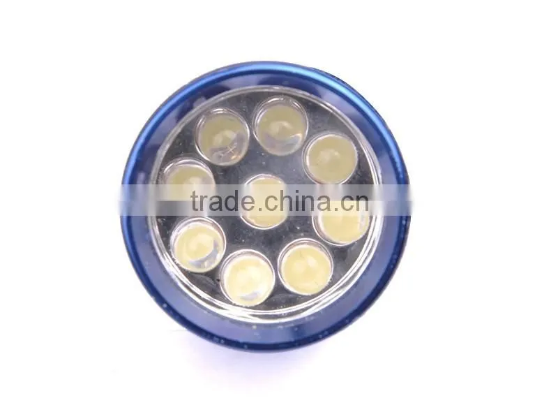 OEM Aluminum Alloy white Light Mini 9 LED Flashlight