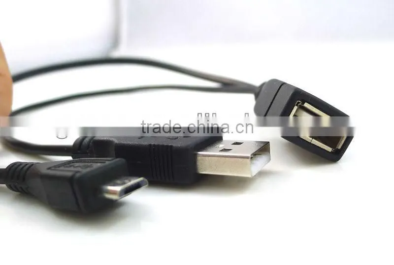Popular Micro USB Host OTG Cable with USB power Male Female