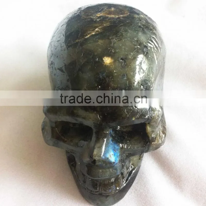 Labradorite Skull Gemstone Sculpture Decor