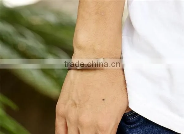 Alloy cowhide bracelet love heart metal plate couple magnetic leather bracelet