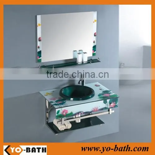 high quality glass cabinet with mirror YO-G060
