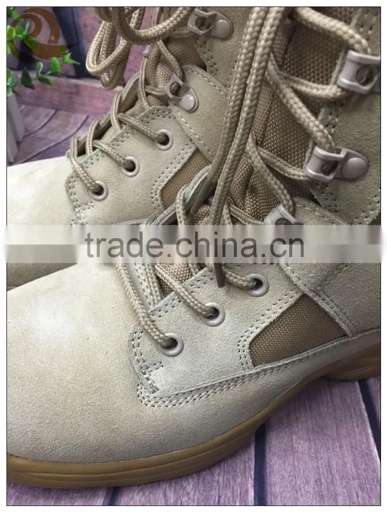 Outdoor high quality khaki army tactical leather military boots