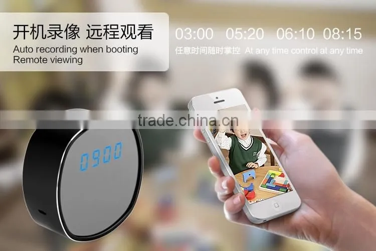 HD720P/30fps Wireless wifi Desk Alarm Clock camera