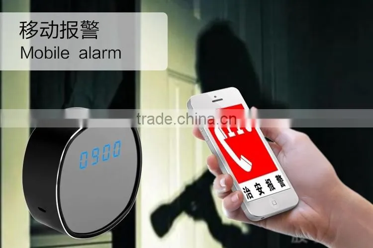 HD720P/30fps Wireless wifi Desk Alarm Clock camera