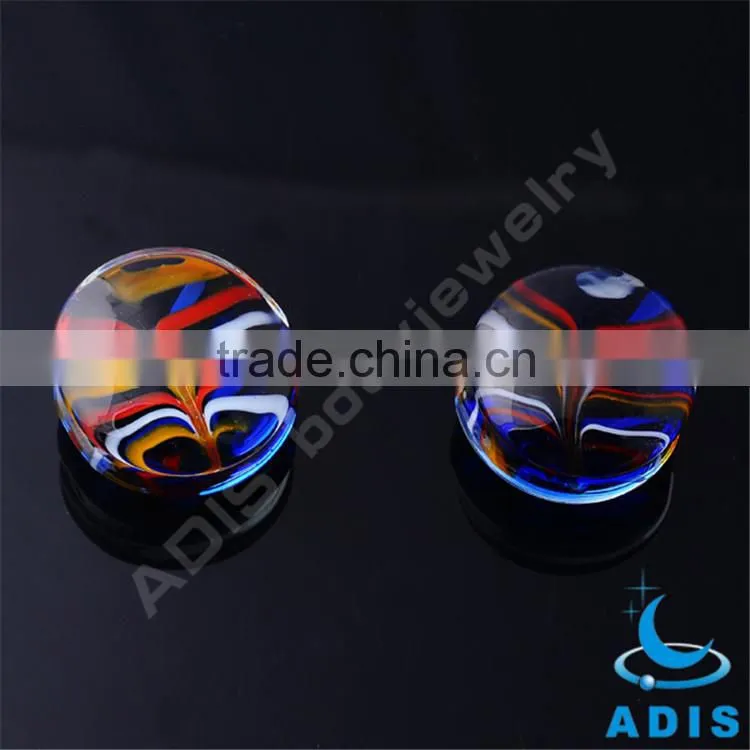 Custom Grain Glass Ear Plugs Tunnel Piercing