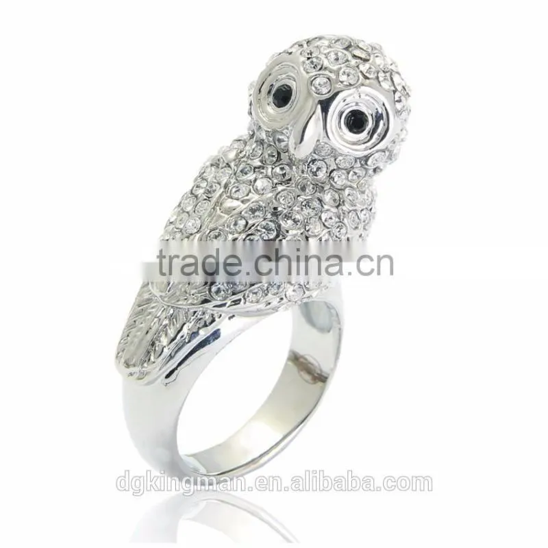 Lastest animal jewelry design Kingman crystal pigeon rings