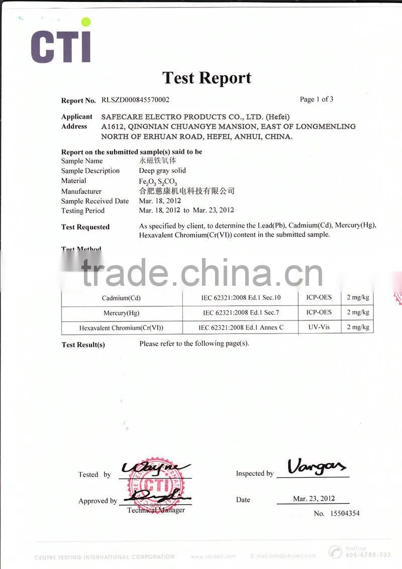 Y30 big ferrite magnet with low cost