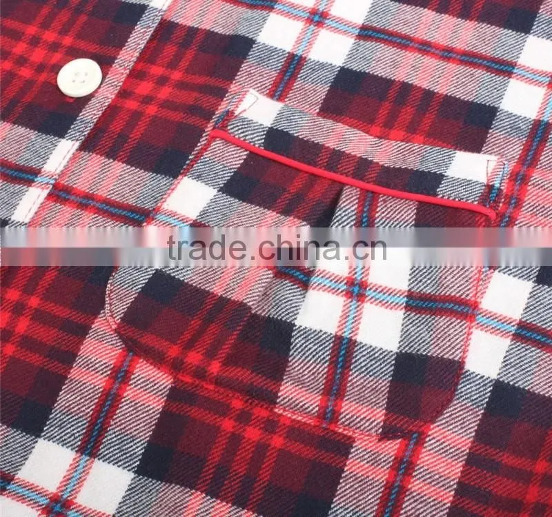 fancy red plaid children cotton sleepwear