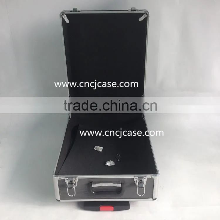 Gray ABS aluminum trolley case with line Fabric with 6 years production experience