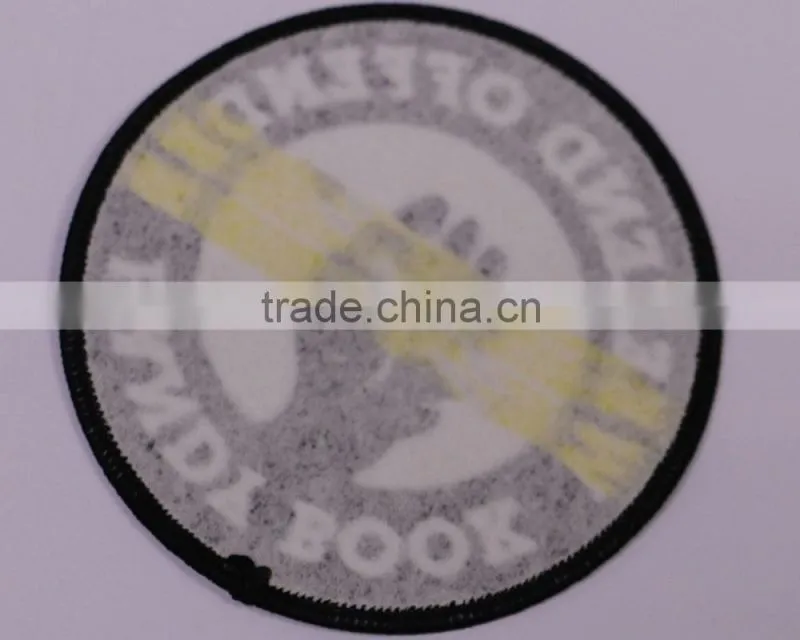 High quality custom iron on towel embroidery woven patches for garment