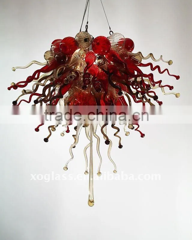 art glass chandelier xo-2011610B and crystal chandelier
