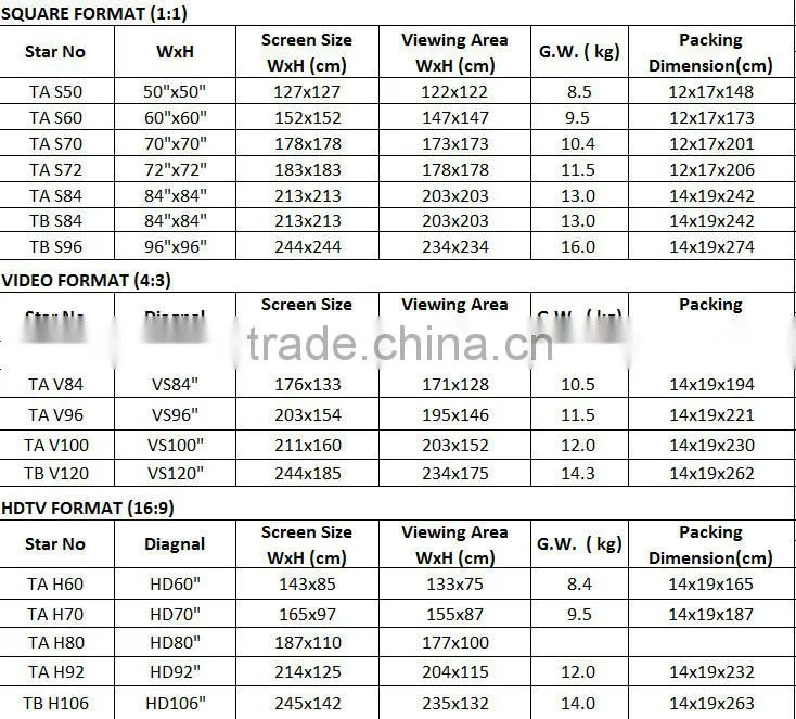 Tripod Series Portable Projector Screen high quality wholesales price