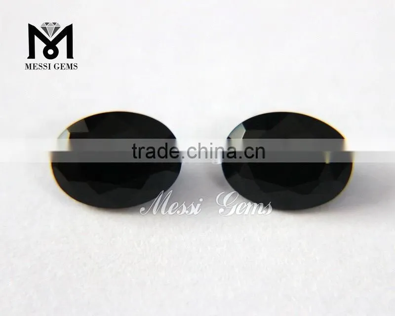 2015 Chinese Wholesale Oval Cut 6*8 mm Black Agate Stone