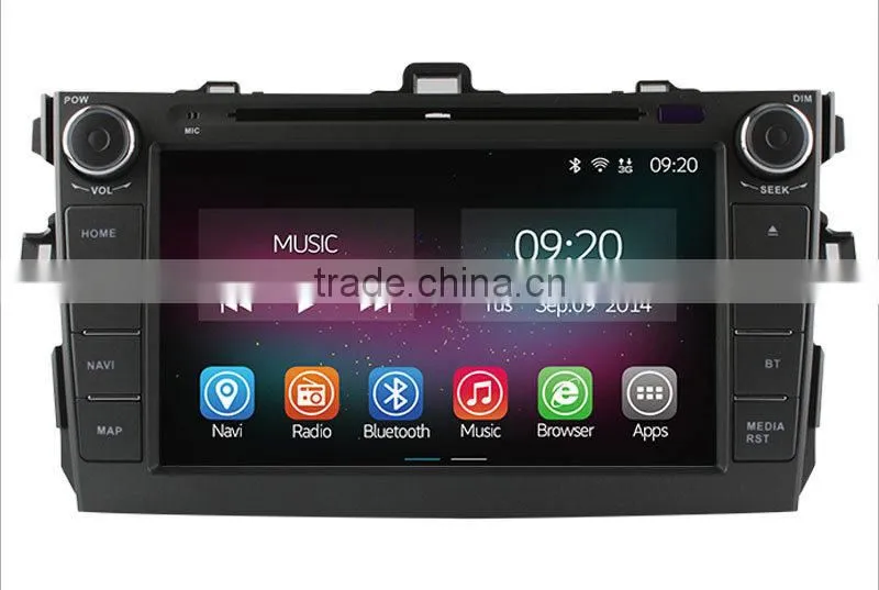 Wholesale Price 2G Ram 16GB Flash Quad Core Android 4.4 car video player for toyota corolla 2006-2011 Support OBDll