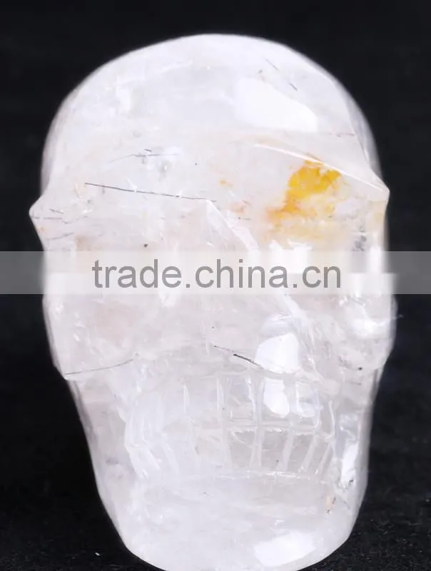1.95kg big tourmaline Rock crystal Skull for sale