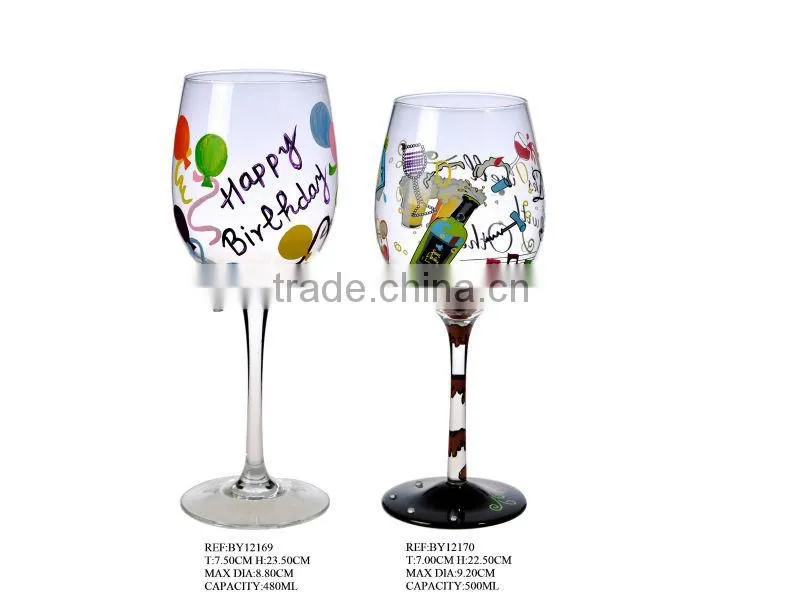 Hand painted cocktail glass