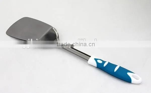PP+TPR material handle type cooking tool stainless steel frying turner with gear edge