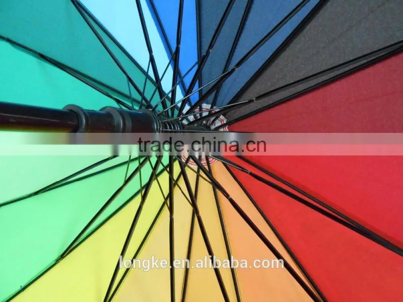 16 colors rainbow golf umbrella