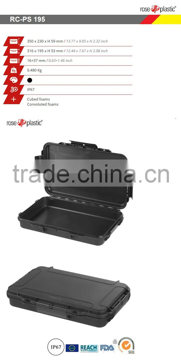 Hard anti-shock waterproof plastic case for camera IP67 waterproof RC-PS 195