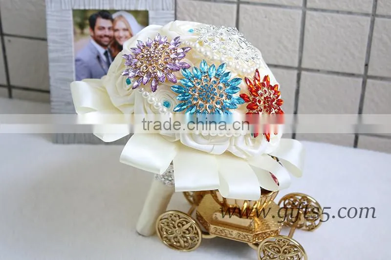 Unique wedding bouquets Large Satin Roses Wedding Bridal Bouquet