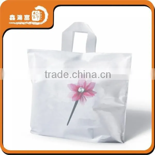 custom shopping printing packaging plastic bag flexiloop handle