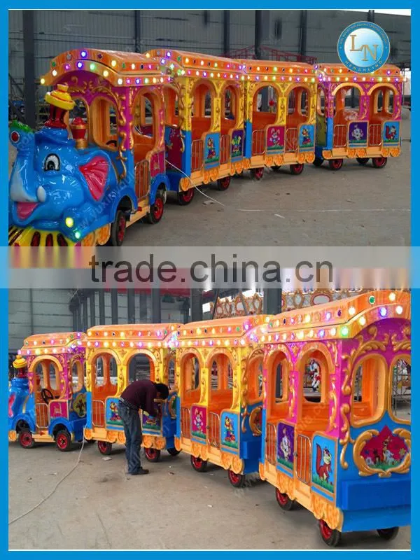 Hot Indoor Play Centre Equipment Electric Track Elephant Train For Sale