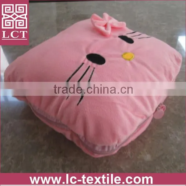 wholesale cute design plush animal shaped kid cushion open as a quilt(LCTP0078)