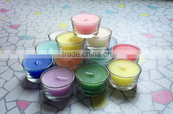 colourful flameless scented tealight candle, soy wax