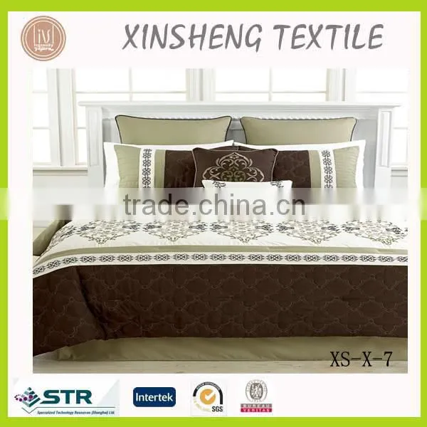 High quality home textile Bedding set Embroidery COTTON /Microfiber 8PC COMFORTER