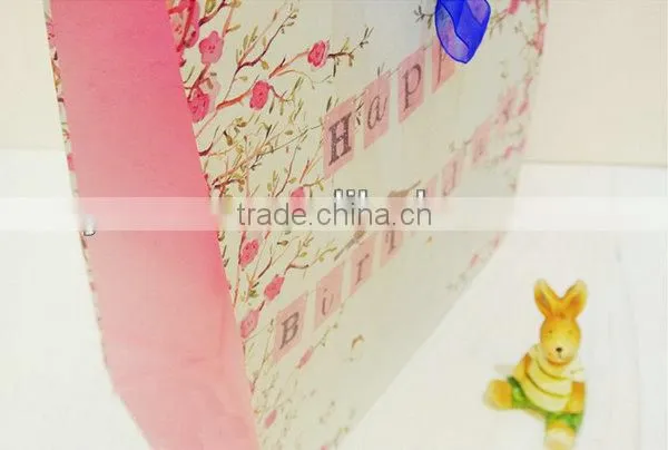 Yiwu wholesale paper gift bags with ribbon handles