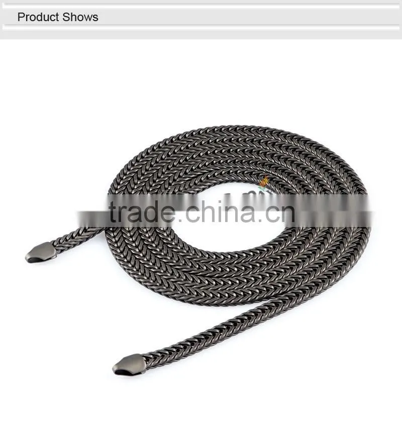 Gunmetal Stainless Steel Handbag Curb Chain Necklace For Bag Strap
