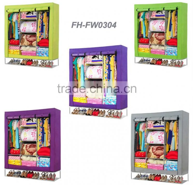 China Supplier non-woven plastic foldable wardrobe