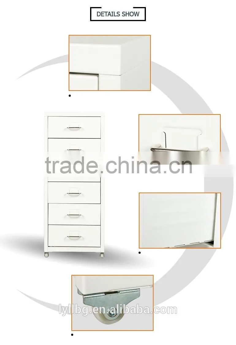 Commercial Furniture 6 Drawer Cabinet Metal Drawer Units on Castors