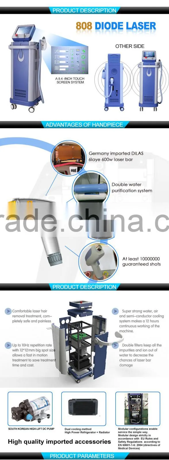 808nm painless hair removal permanent hair removal medial diode laser