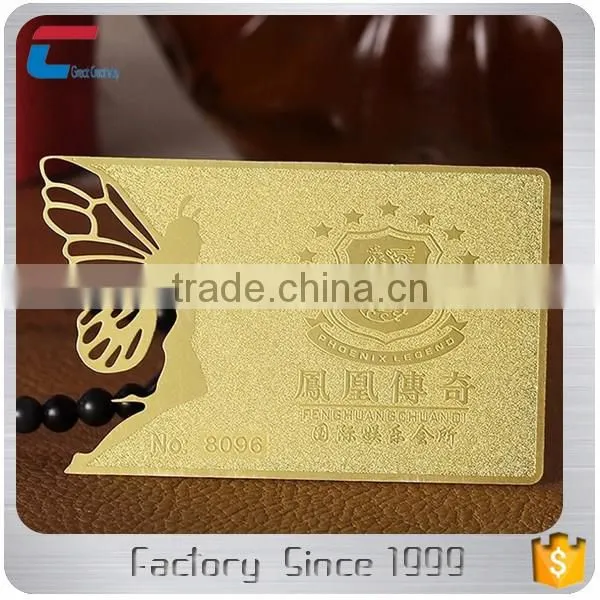 Custom shaped hot butterfly metal cards