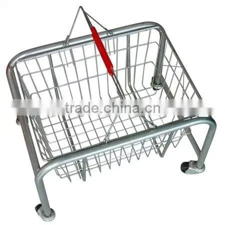 small steel cart for plastic/metal hand basket