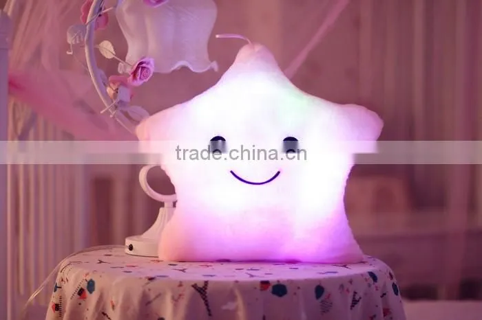 Christmas decorative Home Sofa Party Decor Toys Gift Plush Colorful Star Shape LED Light Star Shape Pillow cushion
