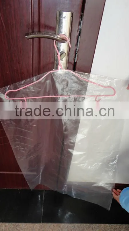 LDPE Plastic Packing Bags for Hanging Clothes/Clear Plastic Suit Garment Bag