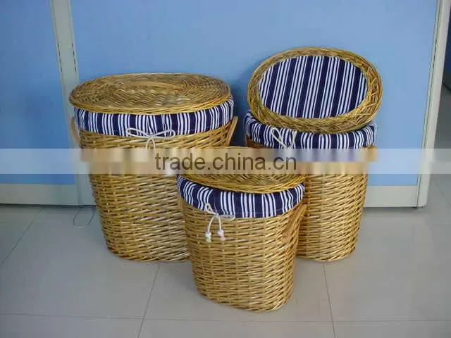 Linyi hotsale wicker trash can baskets with handle from manufacturer
