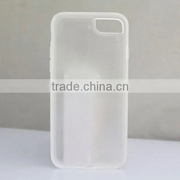 Hot sale TPU PC mobile phone case with groove on backside for iphone 7/7plus