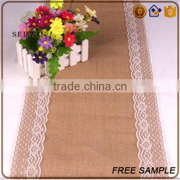 fancy quality burlap lace dining room table runners