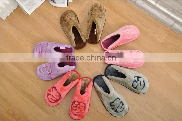 wholesale stock small order High quality coral fleece couple thermal shoes