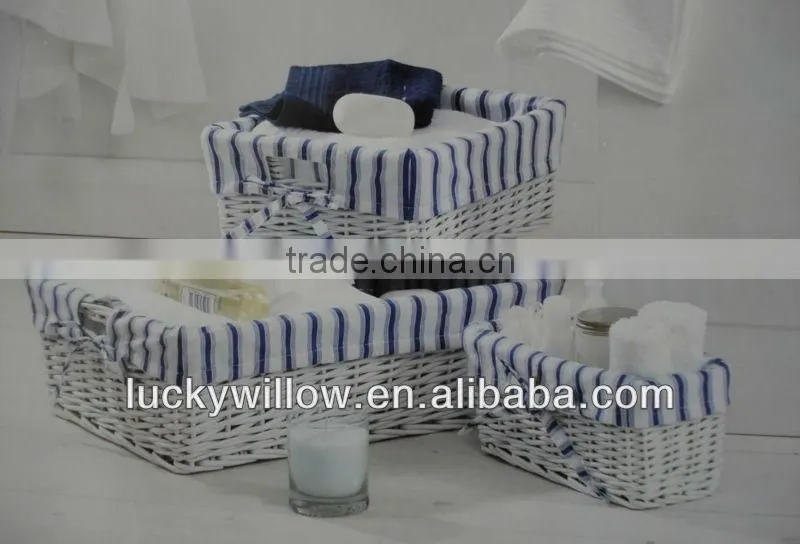 hand-made crafts willow storage baskets with cotton lining