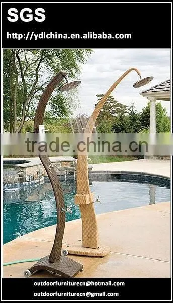 outdoor rattan shower with aluminum frame