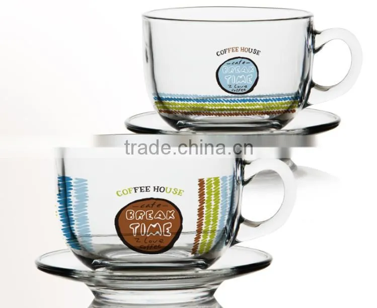 4oz 6oz 8oz Caffe Latte Espresso Cappuccino glass mug set