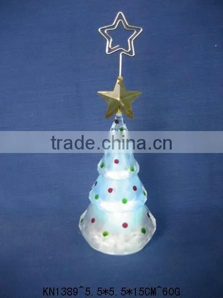 Acrylic Christmas tree place card hoiders with LED